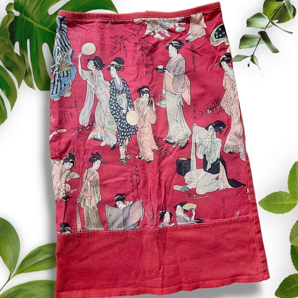 Vintage 90s - Y2K Geisha Skirt Cotton sz XS-Small